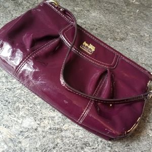 Coach patient plum wristlet